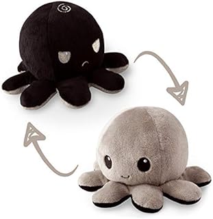 Jouets en peluche réversibles vegechilly flip game (noir et gris)