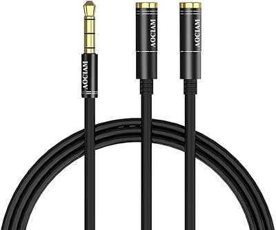 Prise 2 en 1 de 3,5 mm, mini prise pour écouteurs double y, câble aux 1 mâle vers 2 femelles, compatible avec ordinateur, ordinateur portable, macbook pro, tv, ipad, playstation 4 et haut-parleur. DIAYTAR COTE D'IVOIRE est une boutique en ligne généraliste qui propose plus de 300 000 références de produits, répondant ainsi aux besoins diversifiés de ses clients. Avec sa large gamme de produits, elle se positionne comme l'une des boutiques en ligne les plus complètes de Côte d'Ivoire.