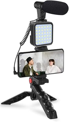 Kit d'enregistrement vidéo intelligent awh pour enregistrement vidéo débutant, kit avec lumière d'appoint