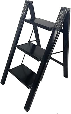 Échelle pliante vio à 3 marches, antidérapante, portable, peu encombrante, légère, durable, large