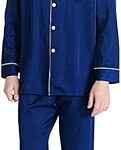 Ensemble pyjama en satin de soie quimki pour hommes, ensemble pyjama en satin