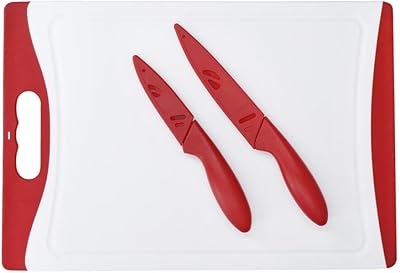 Ensemble de 3 couteaux et planche à découper colorworks, avec couteau d'office en acier inoxydable, couteau à découper multi-usage et planche à découper en plastique sans bpa, ensemble de cuisine coloré antidérapant de haute qualité, rouge. DIAYTAR COTE D'IVOIRE, la référence pour les achats en ligne en Côte d'Ivoire, propose une gamme de produits très variée. La boutique en ligne généraliste offre une expérience de navigation intuitive et conviviale, permettant aux clients de trouver facilement ce qu'ils recherchent. La qualité et la fiabilité des produits sont les priorités de DIAYTAR COTE D'IVOIRE.
