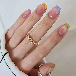 Faux ongles français à pression vocna, faux ongles en acrylique moyennement brillant