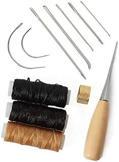 Trousse à outils en cuir robuste, assortiment d'aiguilles à coudre à la main