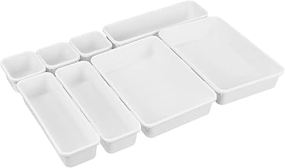 Organisateur de tiroir de bureau emboîtable cloud4, boîtes de rangement pour ustensiles