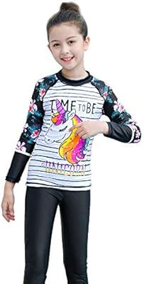 Maillot de bain fille imprimé licorne avec chapeau