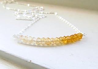 Pendentif du mois citrine ombré barre de pierre de naissance de novembre plaqué