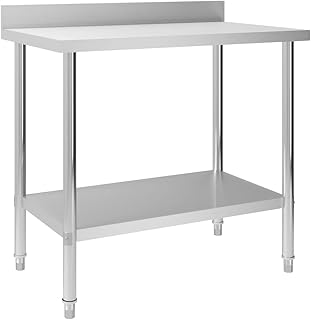 Table de travail de cuisine vedaxl avec dosseret pour cuisine, restaurant, école, gastronomie, espaces de travail, table de rangement 100 x 60 x 93 cm en acier inoxydable. DIAYTAR COTE D'IVOIRE est votre destination en ligne pour tous vos besoins, avec plus de 300000 références disponibles. Nous sommes la boutique en ligne leader en Côte d'Ivoire, proposant des produits frais, des électroménagers, des vêtements et bien plus encore. Notre équipe est dédiée à vous offrir une expérience d'achat en ligne sûre et agréable.
