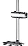 Barre de douche ibergriff m20802, barre coulissante murale avec porte-savon chromé réglable