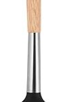 Spatule à fente en silicone vag avec manche en chêne, 13,5", gris