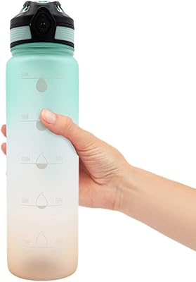 Bouteille d'eau baqala guice, sans bpa avec marquages ​​de temps de motivation, bouteille