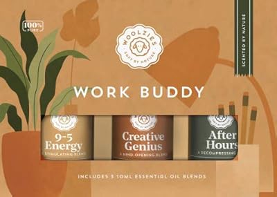 Lot de 3 huiles essentielles woolsies work buddy pour usage topique, de massage ou topique | comprend 9-5 energy, creative genius et after hours | 10 ml. DIAYTAR COTE D'IVOIRE est une boutique en ligne généraliste proposant plus de 300000 références de produits divers, ce qui en fait la boutique leader en Cote d'Ivoire. Avec une telle variété de produits, les clients peuvent trouver tout ce dont ils ont besoin en un seul endroit. La boutique est conçue pour offrir une expérience d'achat en ligne fluide et pratique.