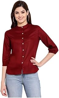 Chemise formelle unie coupe classique pour femme, couleur blanc