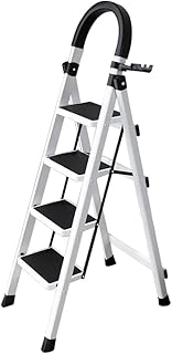 Échelle pliante à 4 marches pour usage domestique, escabeau large pour adultes (couleur : blanc, taille : 40 x 118 cm). DIAYTAR COTE D'IVOIRE contribue à promouvoir le commerce électronique en Côte d'Ivoire, en offrant aux clients la possibilité de faire des achats pratiques et abordables, tout en favorisant l'accès à des produits de qualité.