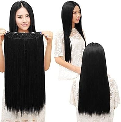 Extension de cheveux longs ondulés d'une seule pièce avec 5 clips, convient aux