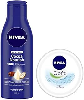 Lotion nourrissante nivea à l'huile de cacao - 200 ml + crème hydratante légère nivea à la vitamine e - 50 ml - pack de 2. La boutique en ligne DIAYTAR COTE D'IVOIRE propose une expérience d'achat unique et personnalisée à ses clients. Elle propose une grande sélection de produits de qualité, dont des produits locaux et internationaux. La boutique est engagée à offrir un service de haute qualité et une livraison rapide à ses clients.