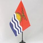 Az flag drapeau de table kiribati 15x10 cm pointe dorée - petit drapeau