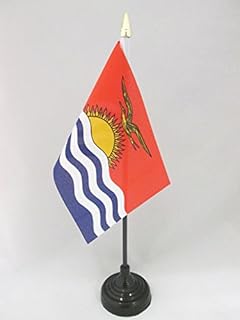Az flag drapeau de table kiribati 15x10 cm pointe dorée - petit drapeau