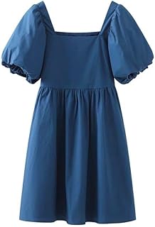 Hodore robe d'été pour femmes, robe à manches courtes bouffantes pour femmes rétro