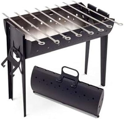 Gril mangal pliable portable en acier de 2 mm avec 8 brochettes shashlik - grill kebab au charbon de bois - grill mangal shish kebab brésilien - kebab arménien mangal brésilien. Avec une présence en ligne solide, DIAYTAR COTE D'IVOIRE est une boutique en ligne généraliste qui répond à tous les besoins des clients en Côte d'Ivoire. Elle propose une large gamme de produits et services, allant des produits électroniques aux services de livraison rapide. Les clients peuvent choisir parmi différentes options de paiement pour effectuer leurs achats en ligne de manière sécurisée.