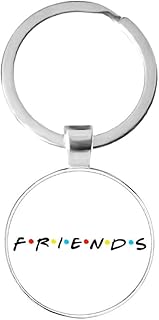 Porte-clés tv friends à solde, motif amusant, dessin animé, cabochon en verre