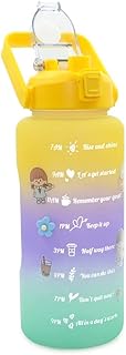 Bouteille d'eau de sport 2 en 1 vio bouteille avec paille et marqueurs