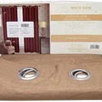 Rideaux en mousse de soie canton dove blanche, 70"l x 84"h, robe isolante