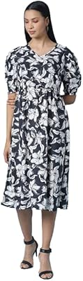 Robe longue plissée imprimée pour femme
