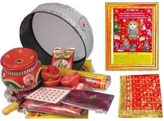 Ensemble karwa chauth thali chunni et karwachauth pooja thali en taille réelle plaqué