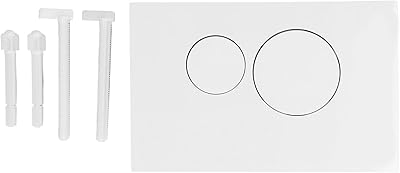 Panneau de réservoir d'eau de toilette en abs blanc, bouton rond carré, double