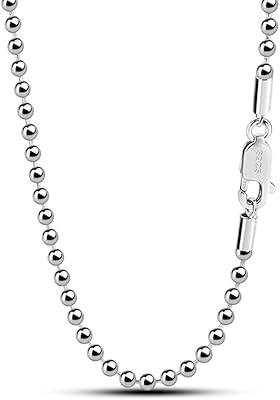 Chaîne de perles boule en argent sterling 925 de 2,3 mm, tailles 18