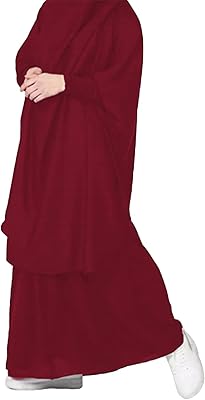 Fbo ensemble deux pièces abaya islamique uni pour femmes avec hijab caftan maxi