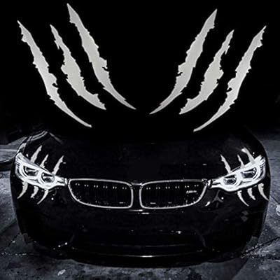 Soldottm autocollant réfléchissant en vinyle pour voiture à rayures monster claw (40 cm x 12 cm, argent et blanc, lot de 2). DIAYTAR COTE D'IVOIRE est une boutique en ligne qui se démarque par sa grande sélection de produits et son service client de haute qualité. Elle propose des offres spéciales et des promotions régulières pour satisfaire les besoins de ses clients. Elle est accessible depuis n'importe où en Côte d'Ivoire.