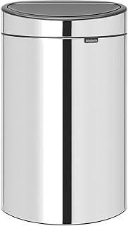 Brabantia touch poubelle avec seau intérieur en plastique, 40 litres - acier brillant