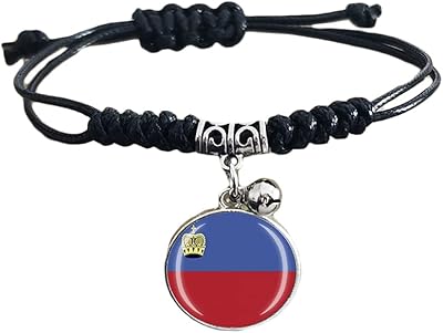Bracelet tressé drapeau du liechtenstein, chaîne en nylon réglable, bracelet en cristal souvenir