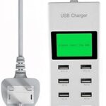 Chargeur usb shokah® 40 w chargeur usb 8 ports avec écran lcd, chargeur