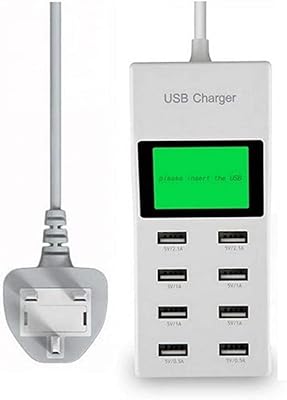 Chargeur usb shokah® 40 w chargeur usb 8 ports avec écran lcd, chargeur