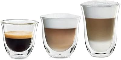 Ensemble de tasses à expresso, cappuccino et latte macchiato à double paroi delonghi