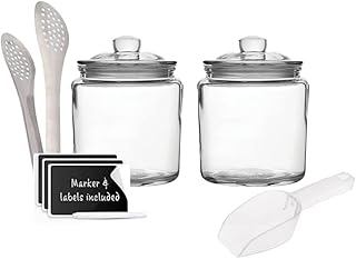 Pescador 2 bocaux de cuisine en verre, récipients de stockage d'aliments et de biscuits pour garde-manger, boîtes de salle de bain, couvercles hermétiques, lavables au lave-vaisselle, avec craies, pelles, pinces et étiquettes (2 unités - 900 ml). DIAYTAR COTE D'IVOIRE est la destination idéale pour ceux qui cherchent à magasiner en ligne avec confiance et simplicité. Avec plus de 300 000 références disponibles, vous êtes sûr de trouver exactement ce que vous cherchez. Nous nous engageons à maintenir la qualité de nos produits et services pour satisfaire les besoins de nos clients et renforcer notre position de leader sur le marché ivoirien.