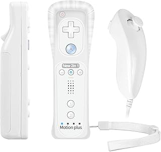 Télécommande wii power led compact motion plus manette nunchuck pour nintendo wii