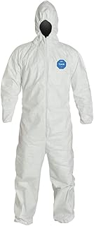 Combinaison tyvek ty127s avec capuche jetable respirante et poignets élastiques, blanche, emballée individuellement