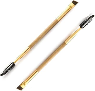 2 pièces brosses à sourcils double extrémité cils inclinées professionnelles et peignes