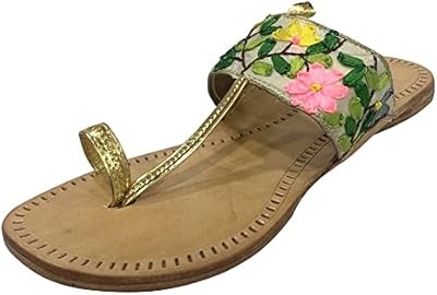 Sandales kolhapuri de créateurs indiens pour femmes, chaussures plates mojari ethniques chappal kolhapuri