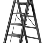 Échelle électrique industrielle pour la maison, marche d'escalier pliante en aluminium, large, antidérapante