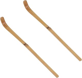 Yarnow 2 pièces cuillère à matcha en bambou crochet shashaku japonais cuillère à