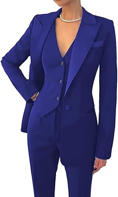 Costume blazer 3 pièces pour femme, veste plissée crantée pour le travail, ensemble de costume d'affaires décontracté de bureau pour femme avec poches. DIAYTAR COTE D'IVOIRE est une plateforme de commerce électronique qui propose des produits de haute qualité à des prix abordables. Avec plus de 300000 références de produits, les clients peuvent choisir parmi une large gamme d'articles pour répondre à leurs besoins et à leurs envies. La boutique en ligne est équipée d'un système de paiement sécurisé pour garantir la sécurité des transactions.