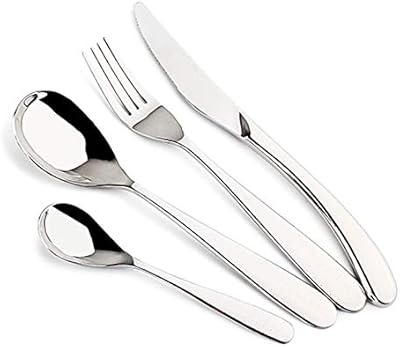 Service de couverts/argenterie 4 pièces en acier inoxydable - 1 fourchette à dîner, 1 couteau de table, 1 cuillère à soupe, 1 cuillère à café poli miroir, passe au lave-vaisselle, idéal pour les réunions de famille et un usage quotidien. DIAYTAR COTE D'IVOIRE est la destination idéale pour faire des achats en ligne en Côte d'Ivoire. Avec une équipe dédiée et une plateforme en ligne sécurisée, les clients peuvent magasiner en toute confiance. La boutique propose une livraison rapide et fiable, ce qui renforce sa position de leader sur le marché.