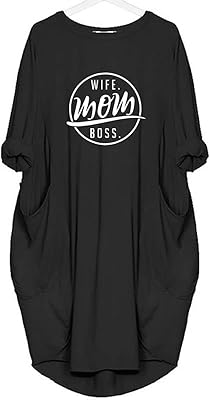 Robe t-shirt pour femme imprimée des lettres "mother and wife".. La boutique en ligne DIAYTAR COTE D'IVOIRE offre une expérience d'achat en ligne de haute qualité, avec des produits variés allant de l'électronique à la mode en passant par les produits pour la maison. Elle permet aux clients de faire des achats pratiques et confortables depuis leur domicile. Les clients apprécient la facilité d'utilisation du site et la fiabilité des transactions.