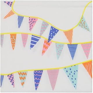 20 serviettes d'anniversaire imprimées triangle blanc hema, 33 x 33 cm