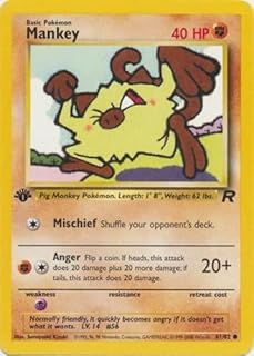 Pokemon - mankey (61) - team rocket - 1ère édition